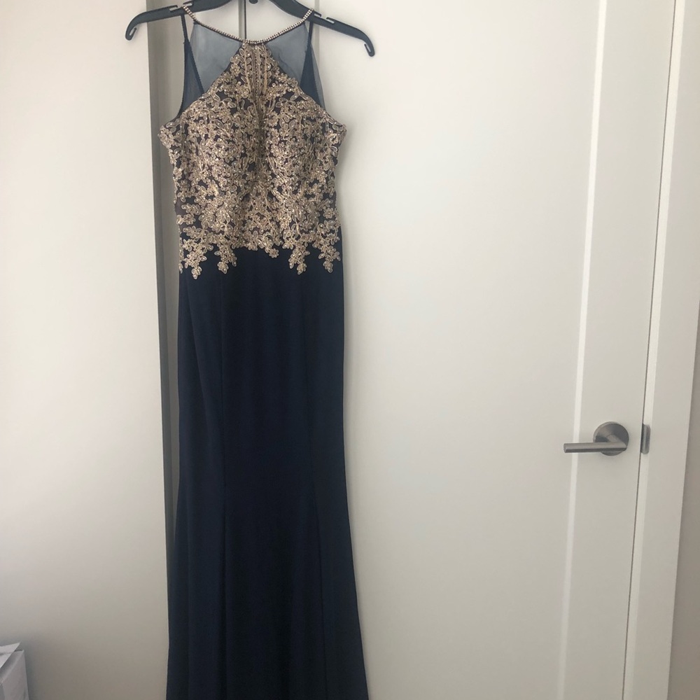 Navy blue evening dress